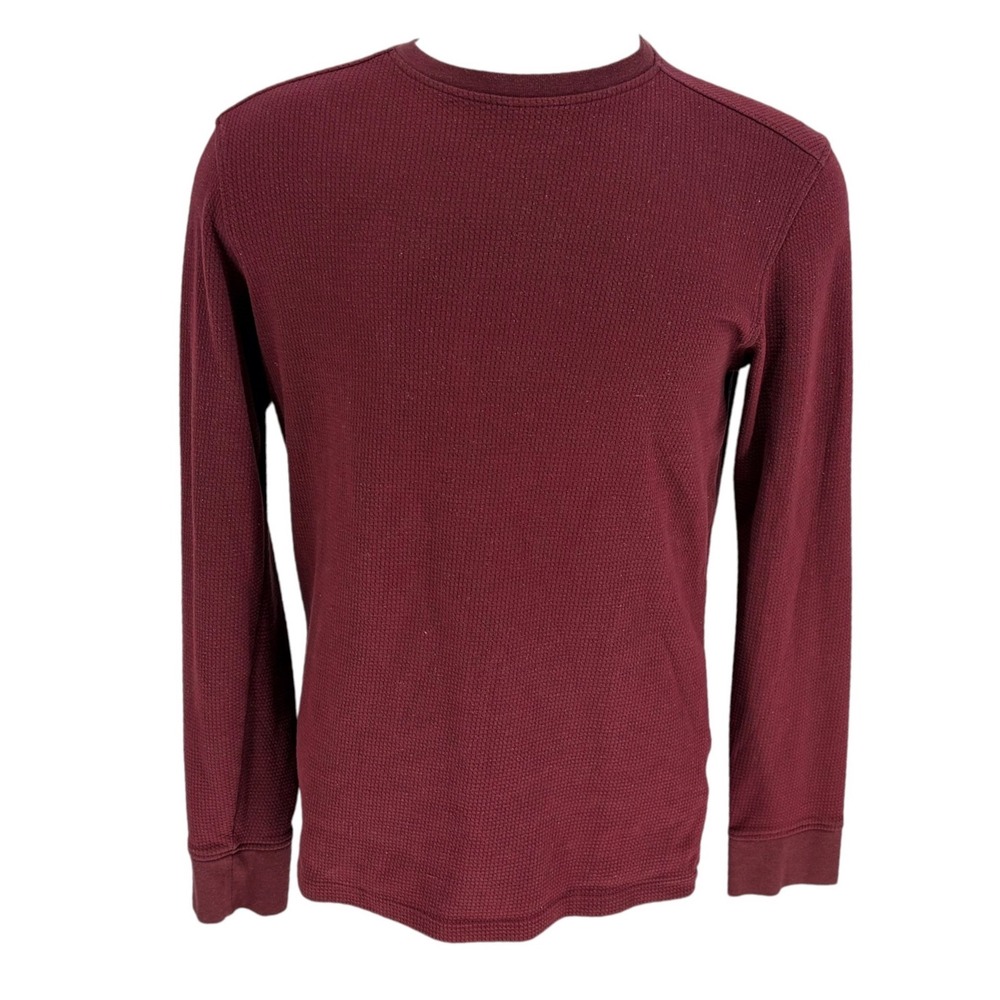 01.ALGO Performance Thermal Top Medium Burgundy Waffle Knit Moisture Wicking